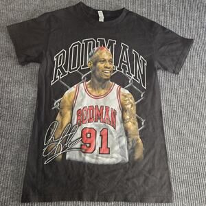 Chicago Bulls Rodman Shirt Mens Small Black NBA Basketball Graphic Tee Alstyle